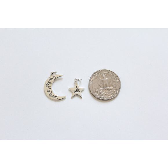 Sterling Silver Love You to the Moon and Back Charm Set - Picture 3 of 3
